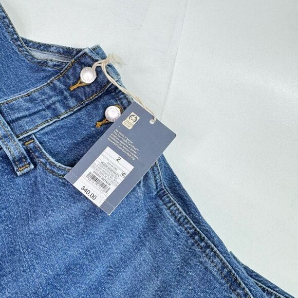 Universal Thread Overalls Jeans Womens 2 Bibs New Medium Wash Straight - Picture 8 of 9